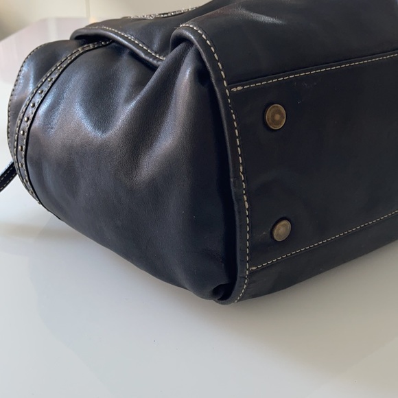 Kenneth Cole NY Black leather studded 2 handle handbag - Picture 12 of 16